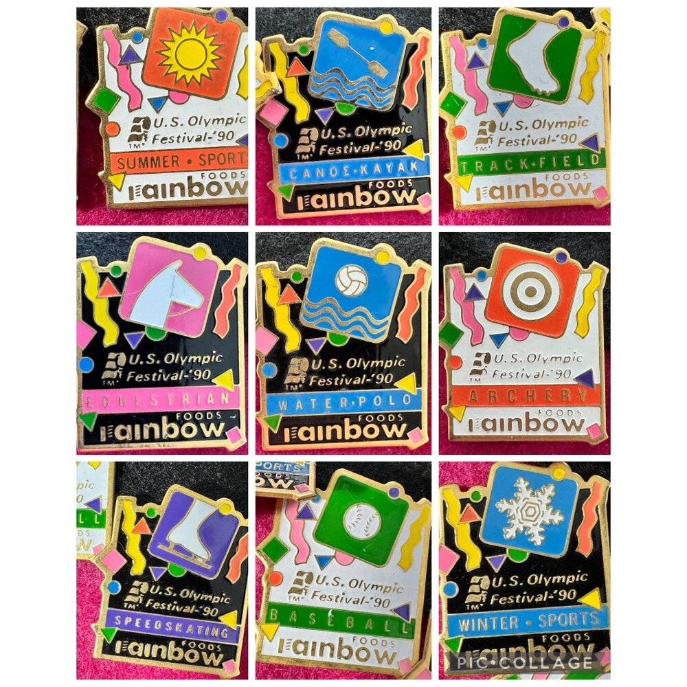 1990 U.S. Olympic Festival Rainbow Foods Hat Pins 62 PC Collectible Minnesota - Picture 7 of 16